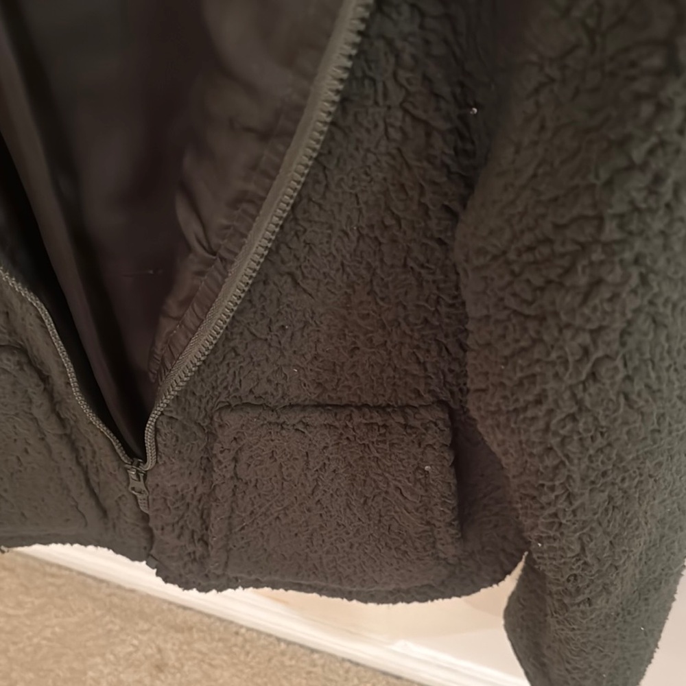 Ci Sono Green Teddy Jacket Cozy Fleece Hooded - Picture 3 of 4